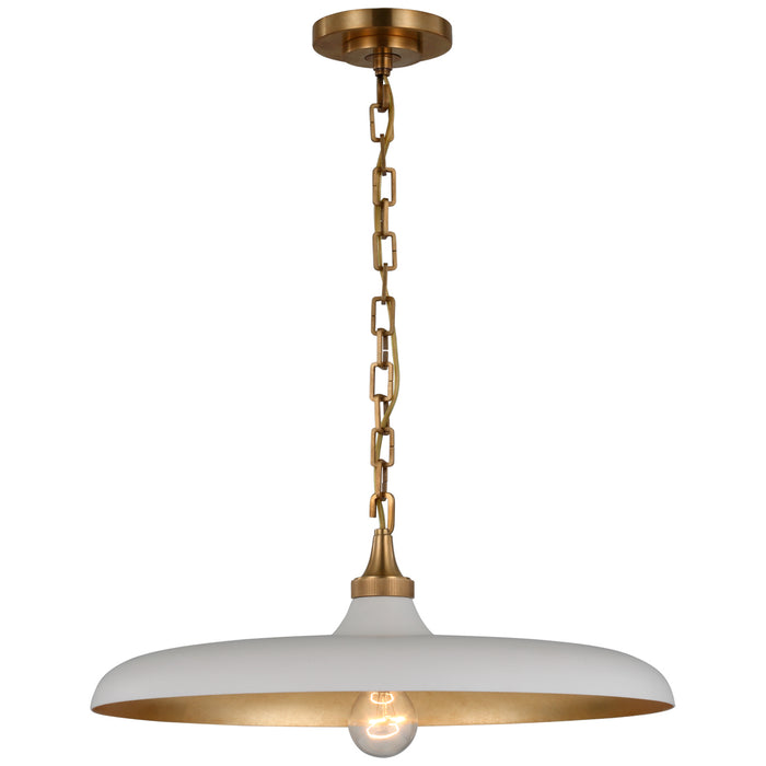 Visual Comfort Signature TOB 5115HAB-PW LED Pendant, Hand-Rubbed Antique Brass