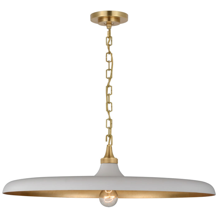 Visual Comfort Signature TOB 5116HAB-PW LED Pendant, Hand-Rubbed Antique Brass