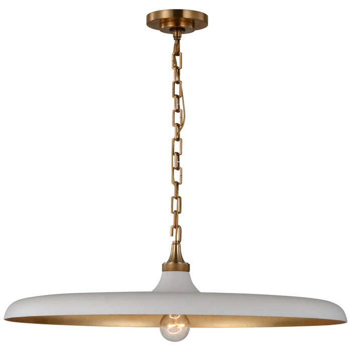 Visual Comfort Signature TOB 5116HAB-PW LED Pendant, Hand-Rubbed Antique Brass