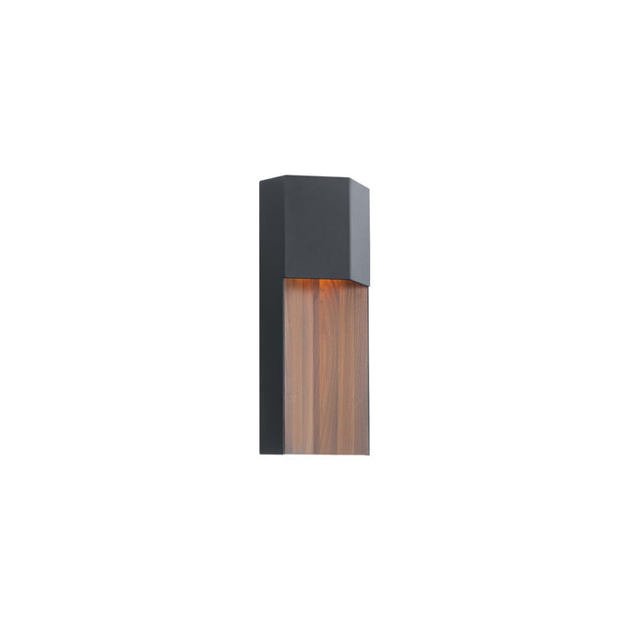 Modern Forms WS-W14214-BK/DW LED Outdoor Wall Sconce, Black/Dark Walnut
