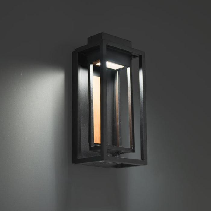 Modern Forms WS-W57018-BK/AB LED Outdoor Wall Sconce, Black & Aged Brass