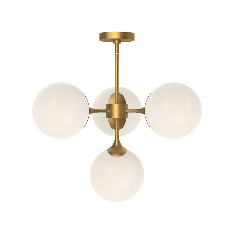 Alora CH505426AGOP Four Light Chandelier, Aged Gold/Opal Matte Glass