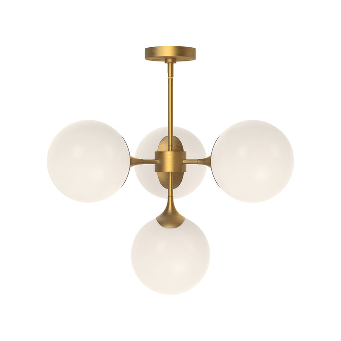 Alora CH505426AGOP Four Light Chandelier, Aged Gold/Opal Matte Glass