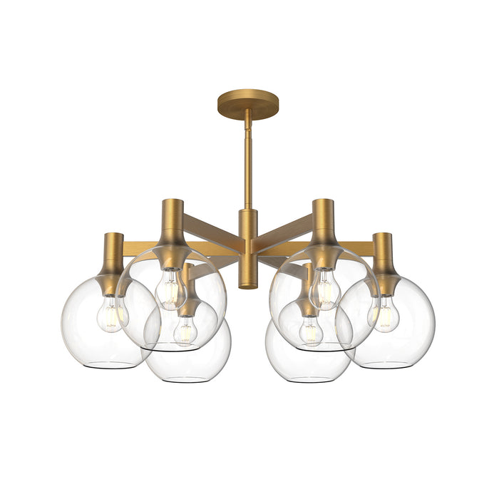 Alora CH506230AGCL Six Light Chandelier, Aged Gold/Clear Glass