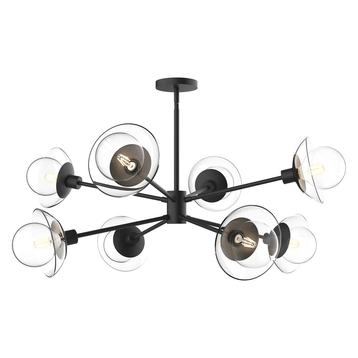 Alora CH517338MBCL Eight Light Chandelier, Clear Glass/Matte Black