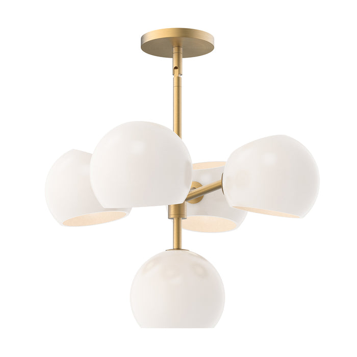 Alora CH548518BGOP Five Light Chandelier, Brushed Gold/Opal Matte Glass