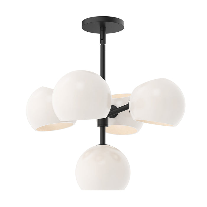 Alora CH548518MBOP Five Light Chandelier, Matte Black/Opal Matte Glass