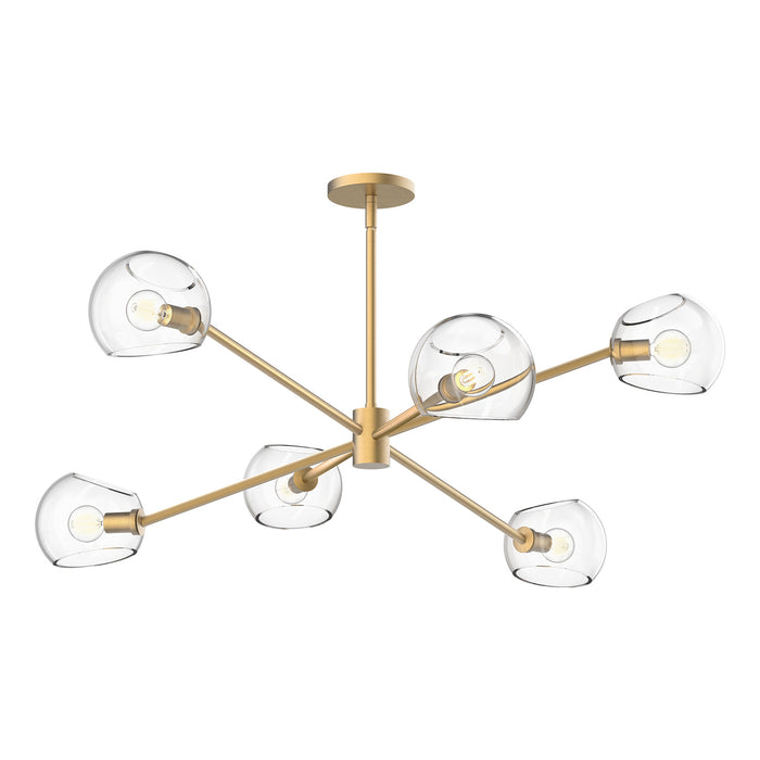 Alora CH548637BGCL Six Light Chandelier, Brushed Gold/Clear Glass
