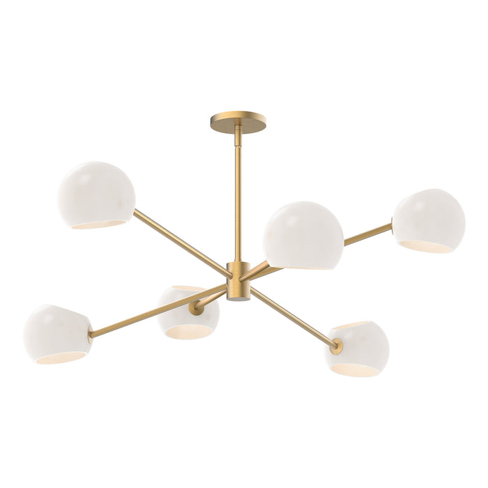 Alora CH548637BGOP Six Light Chandelier, Brushed Gold/Opal Matte Glass