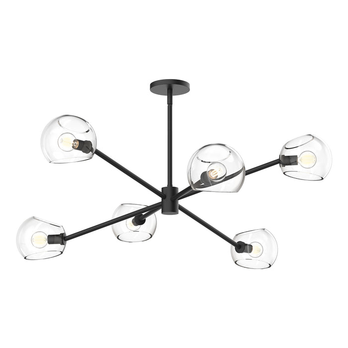 Alora CH548637MBCL Six Light Chandelier, Clear Glass/Matte Black