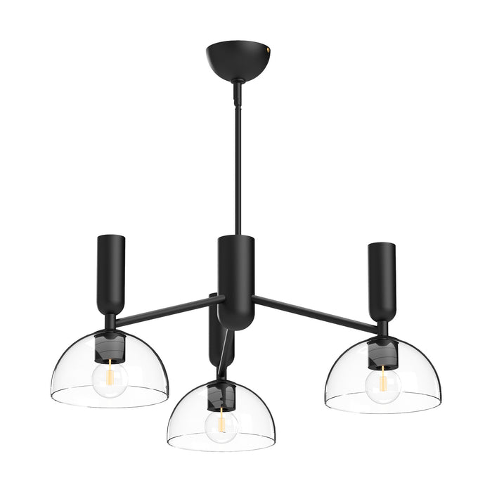 Alora CH563335MBCL Three Light Chandelier, Clear Glass/Matte Black