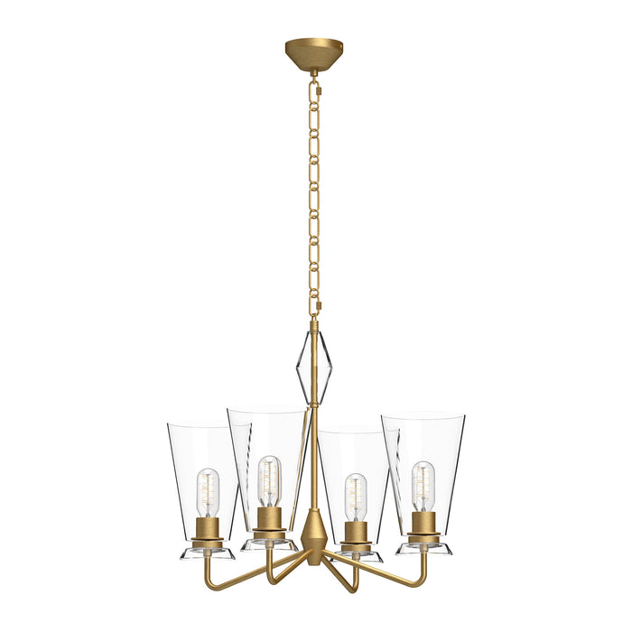 Alora CH570423BGCL Four Light Chandelier, Brushed Gold/Clear Glass