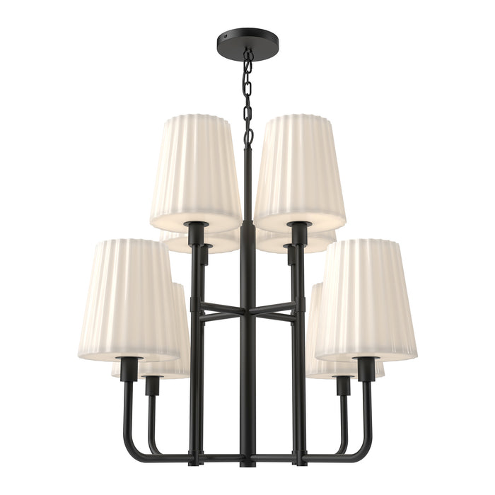 Alora CH628830MBOP Eight Light Chandelier, Matte Black/Opal Matte Glass