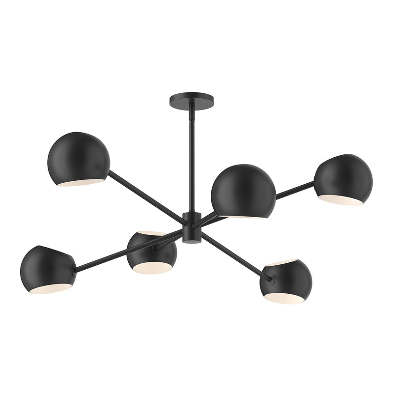 Alora CH648637MB Six Light Chandelier, Matte Black