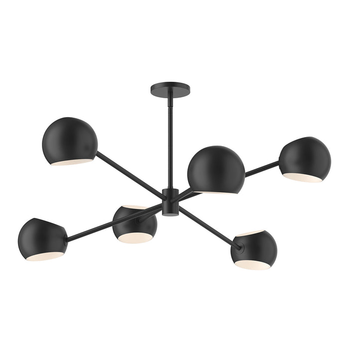 Alora CH648637MB Six Light Chandelier, Matte Black