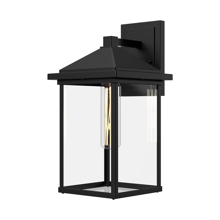 Alora EW552007BKCL One Light Exterior Wall Mount, Clear Glass/Textured Black
