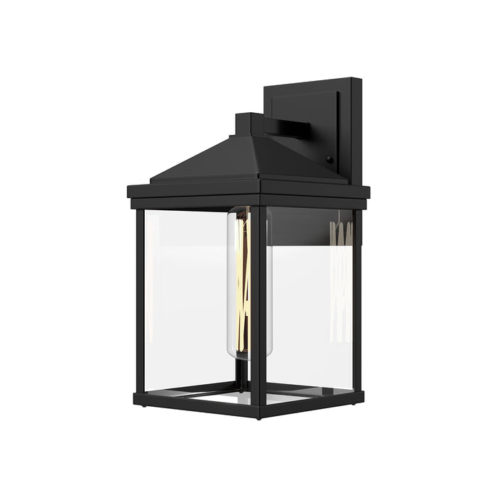 Alora EW552009BKCL One Light Exterior Wall Mount, Clear Glass/Textured Black