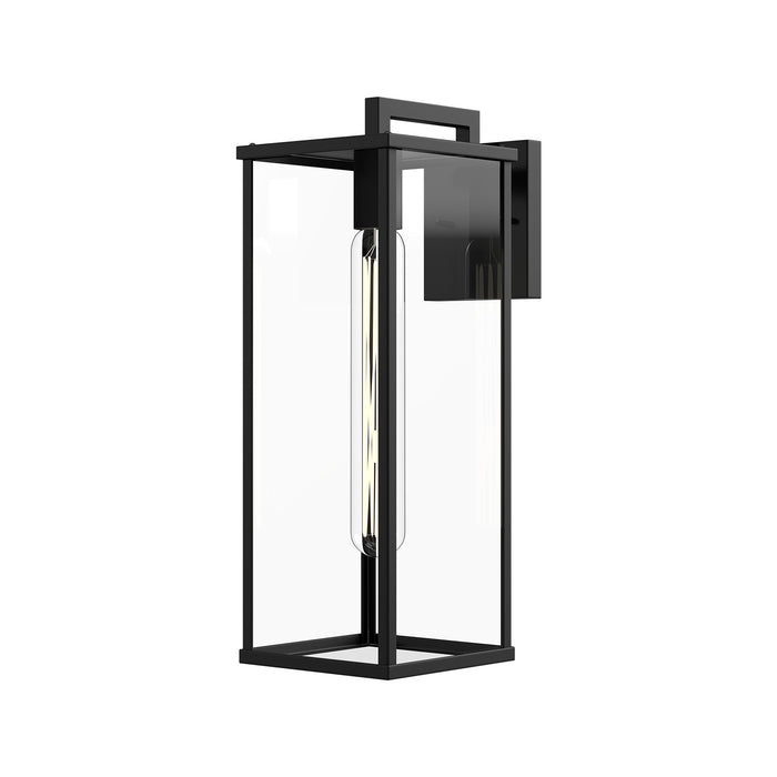 Alora EW652707BKCL One Light Exterior Wall Mount, Clear Glass/Textured Black