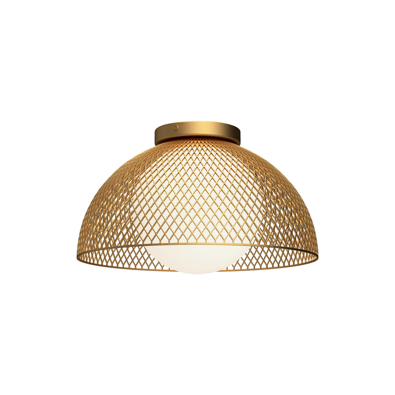 Alora FM402513GDOP One Light Flush Mount, Gold/Opal Matte Glass