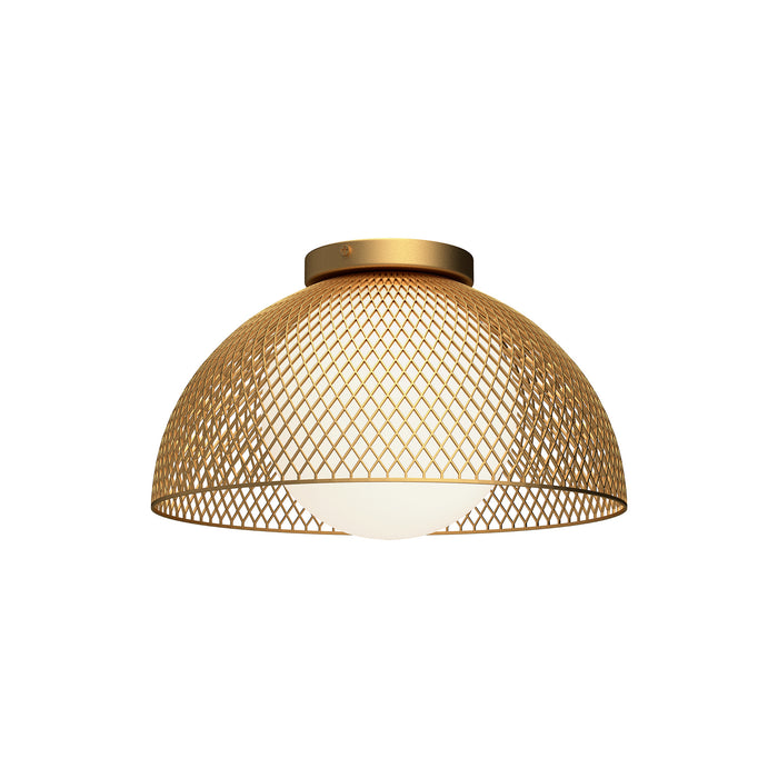 Alora FM402513GDOP One Light Flush Mount, Gold/Opal Matte Glass