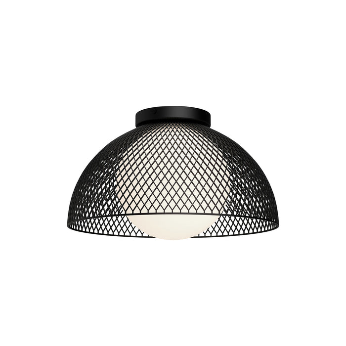 Alora FM402513MBOP One Light Flush Mount, Matte Black/Opal Matte Glass