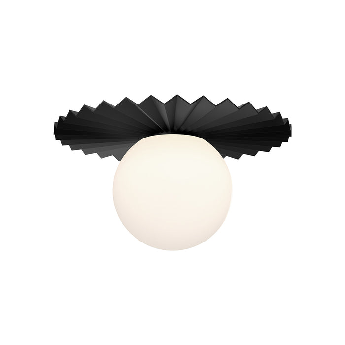 Alora FM501212MBOP One Light Flush Mount, Matte Black/Opal Matte Glass
