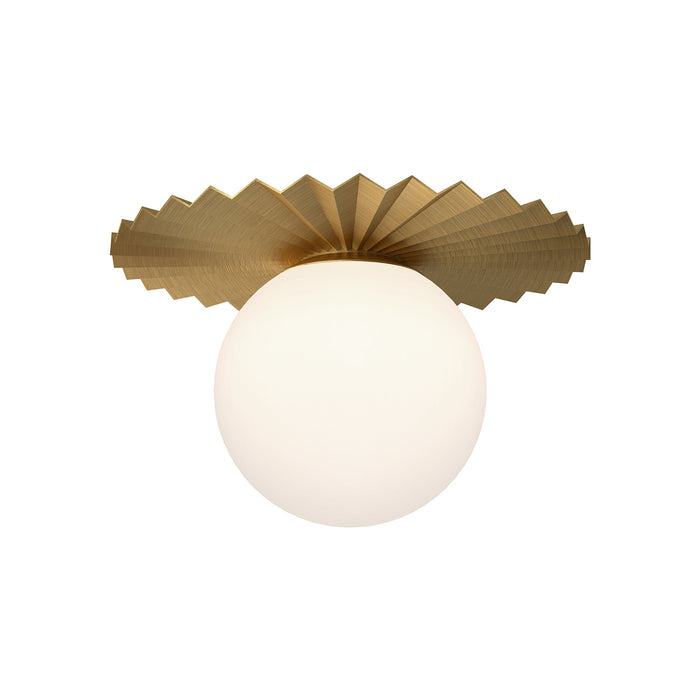 Alora FM501214BGOP One Light Flush Mount, Brushed Gold/Opal Matte Glass