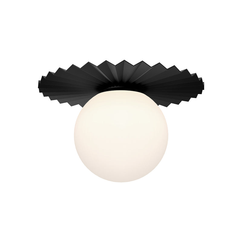Alora FM501214MBOP One Light Flush Mount, Matte Black/Opal Matte Glass