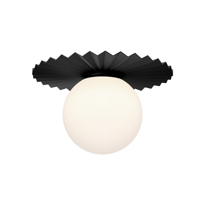 Alora FM501214MBOP One Light Flush Mount, Matte Black/Opal Matte Glass