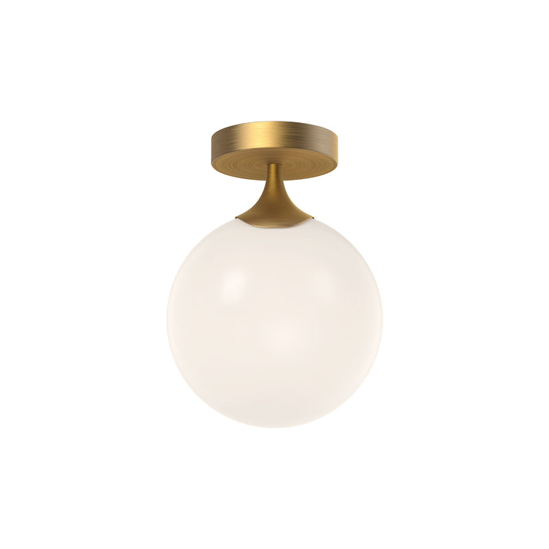 Alora FM505108AGOP One Light Flush Mount, Aged Gold/Opal Matte Glass