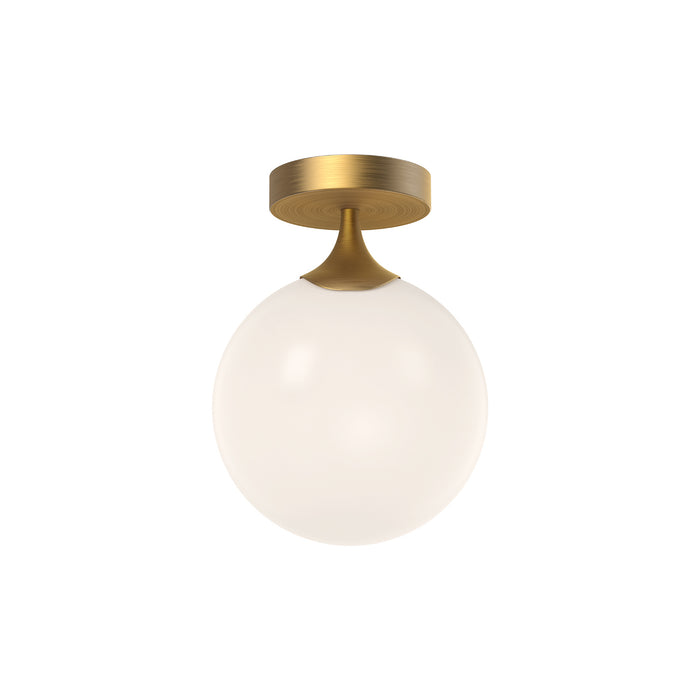Alora FM505108AGOP One Light Flush Mount, Aged Gold/Opal Matte Glass