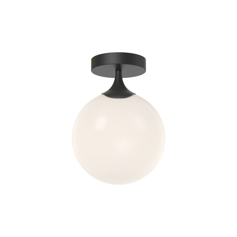 Alora FM505108MBOP One Light Flush Mount, Matte Black/Opal Matte Glass