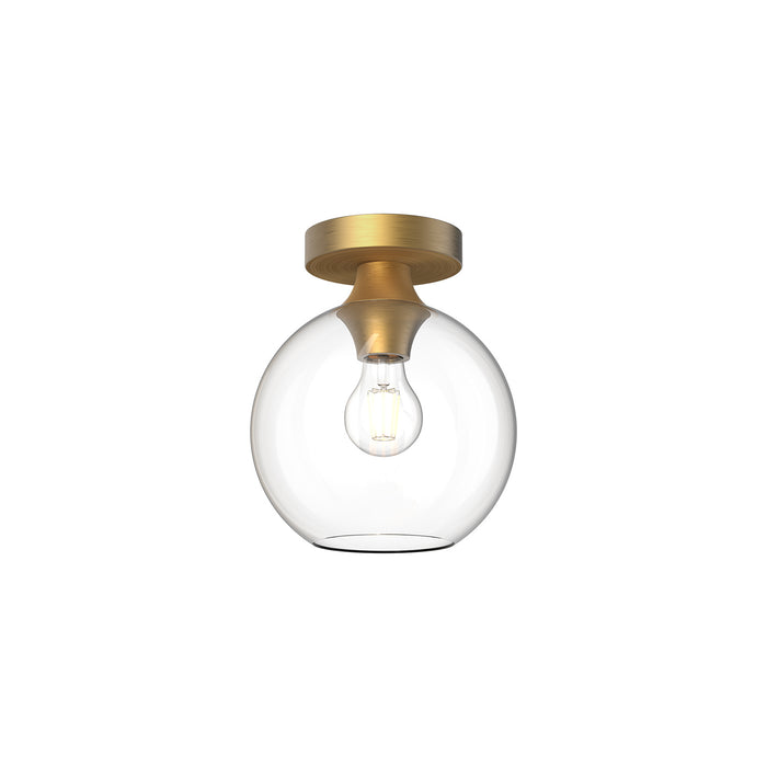 Alora FM506108AGCL One Light Flush Mount, Aged Gold/Clear Glass