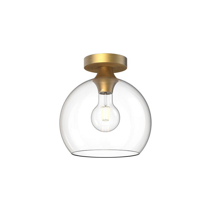 Alora FM506210AGCL One Light Flush Mount, Aged Gold/Clear Glass