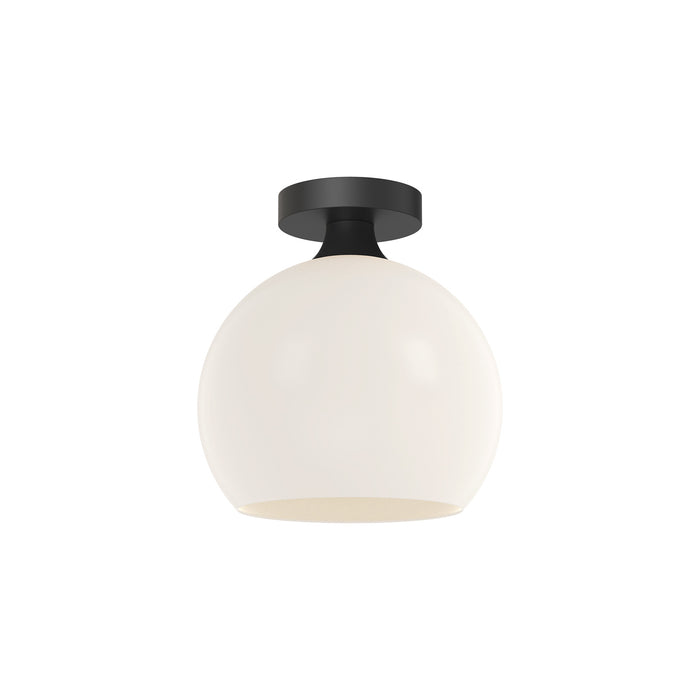 Alora FM506210MBOP One Light Flush Mount, Matte Black/Opal Matte Glass