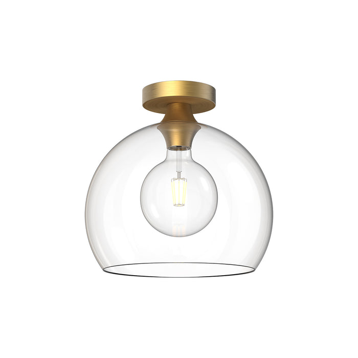 Alora FM506312AGCL One Light Flush Mount, Aged Gold/Clear Glass