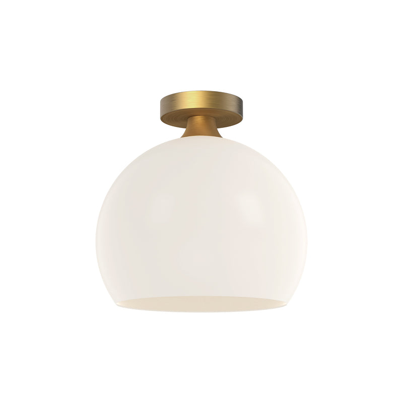 Alora FM506312AGOP One Light Flush Mount, Aged Gold/Opal Matte Glass