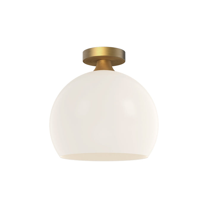 Alora FM506312AGOP One Light Flush Mount, Aged Gold/Opal Matte Glass