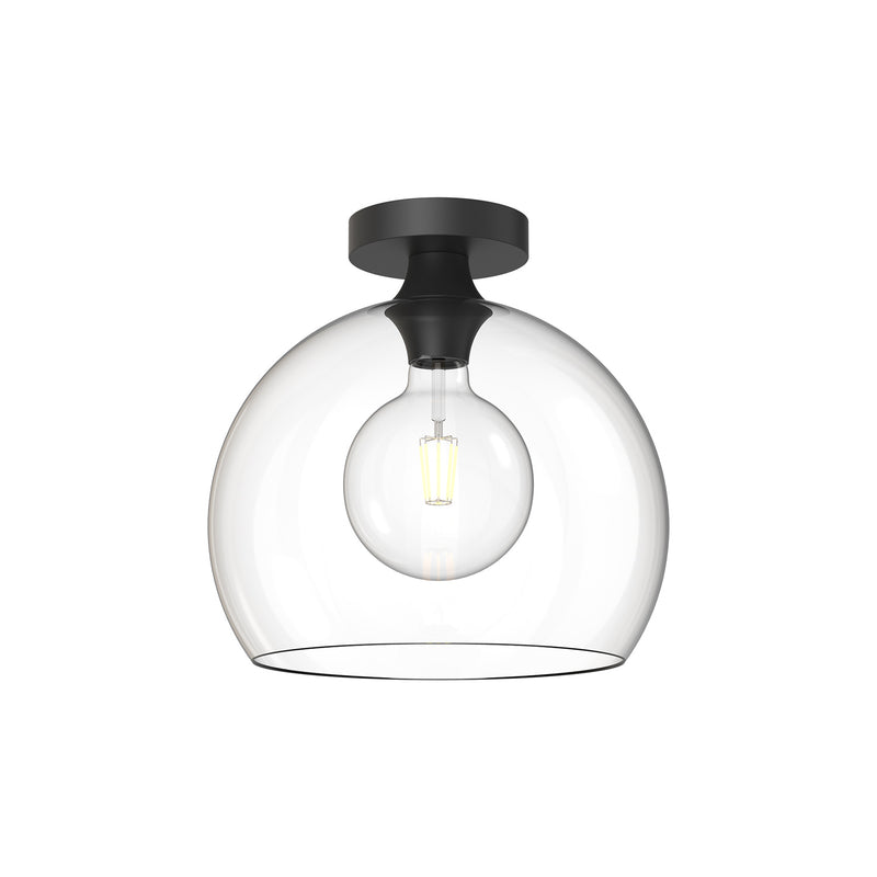 Alora FM506312MBCL One Light Flush Mount, Clear Glass/Matte Black