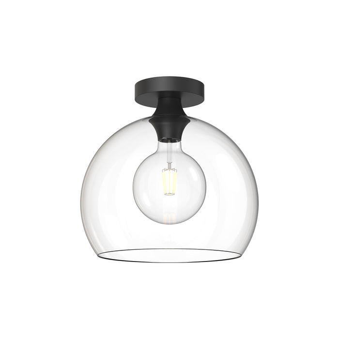 Alora FM506312MBCL One Light Flush Mount, Clear Glass/Matte Black