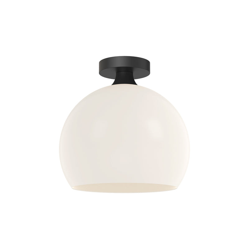 Alora FM506312MBOP One Light Flush Mount, Matte Black/Opal Matte Glass
