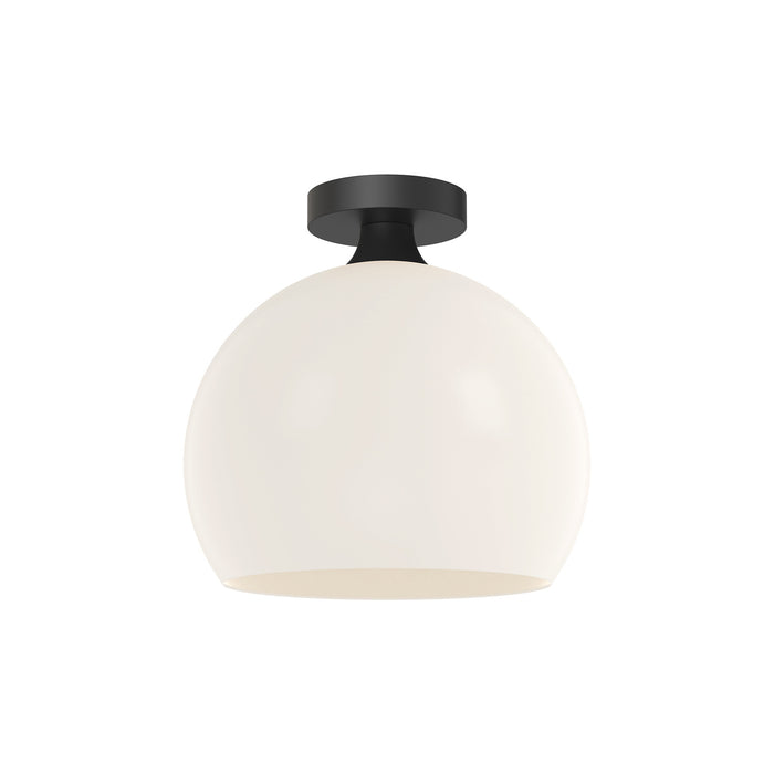 Alora FM506312MBOP One Light Flush Mount, Matte Black/Opal Matte Glass