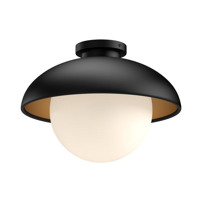 Alora FM522012MBOP One Light Flush Mount, Matte Black/Opal Matte Glass
