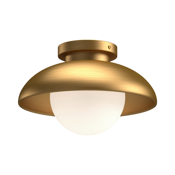 Alora FM522016AGOP One Light Flush Mount, Aged Gold/Opal Matte Glass