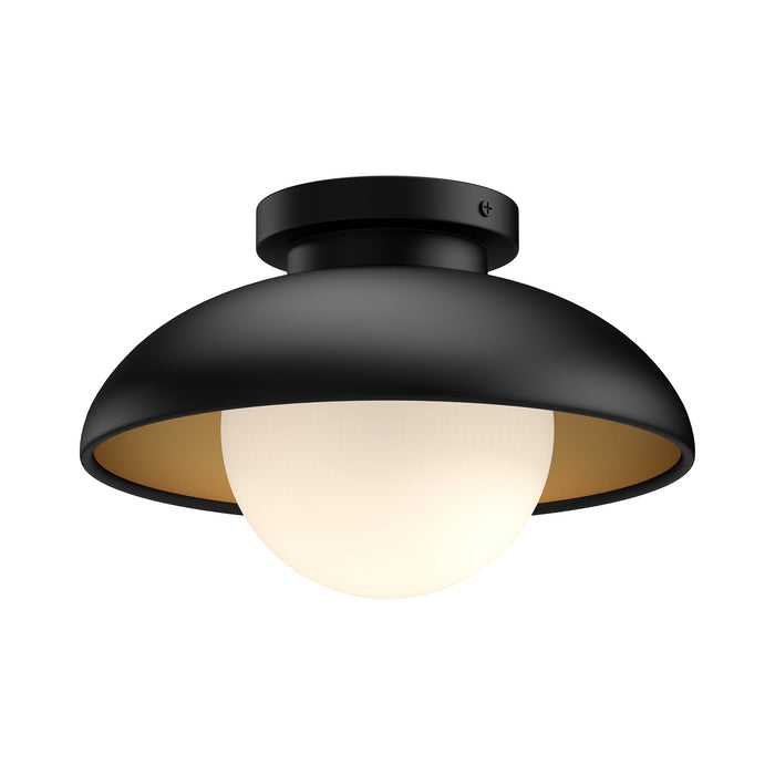 Alora FM522016MBOP One Light Flush Mount, Matte Black/Opal Matte Glass