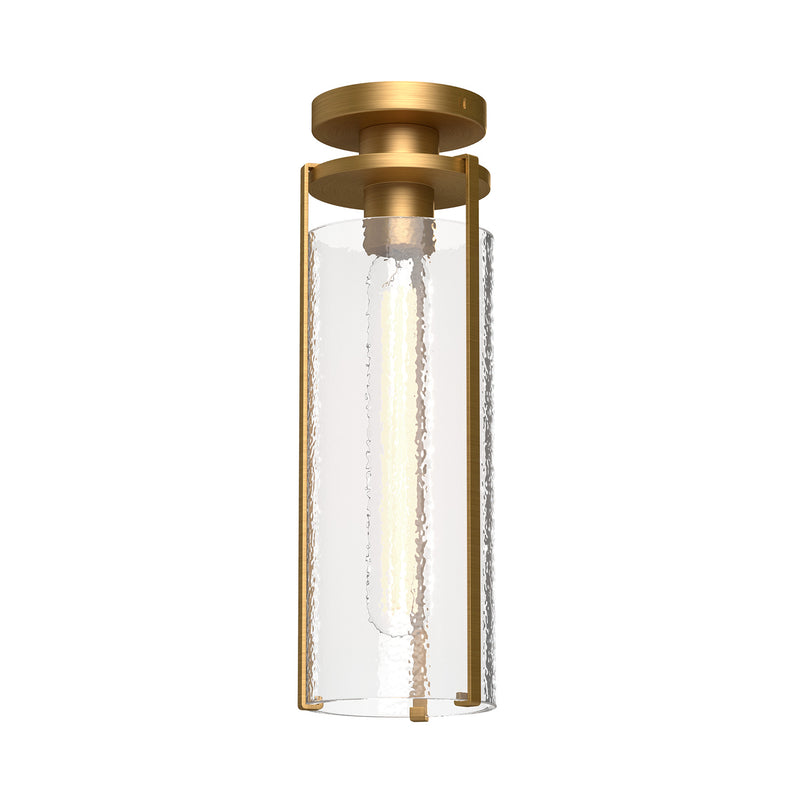 Alora FM536005AGWC One Light Flush Mount, Aged Gold/Clear Water Glass
