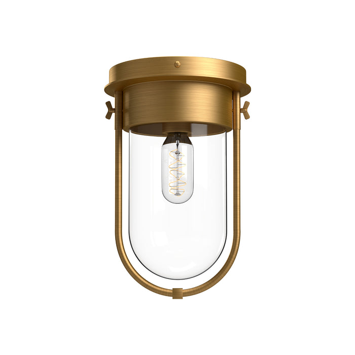 Alora FM539008AGCL One Light Flush Mount, Aged Gold/Clear Glass