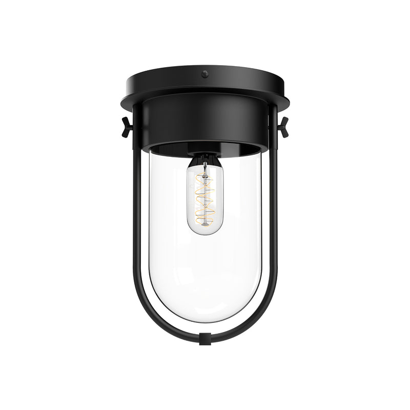 Alora FM539008MBCL One Light Flush Mount, Clear Glass/Matte Black