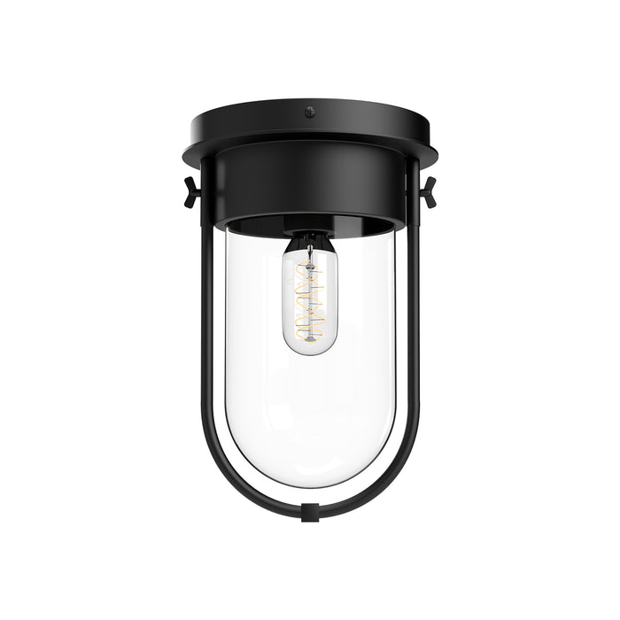 Alora FM539008MBCL One Light Flush Mount, Clear Glass/Matte Black