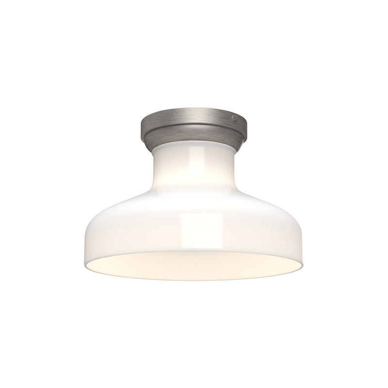 Alora FM540011BNGO One Light Flush Mount, Brushed Nickel/Glossy Opal Glass